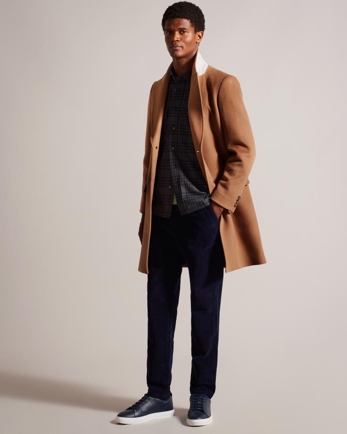 Manteau Ted Baker Wool Blend Overcoat Marron Homme | ZEX-71968788